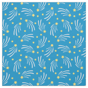 Tissu étoile filante bleue et jaune au yard