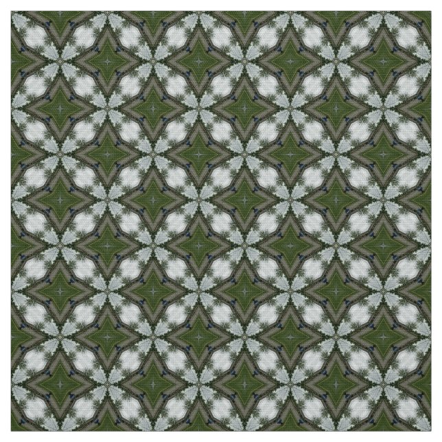 Tissu Étoile vert olive motif Upholstery Fabric (Échantillon)
