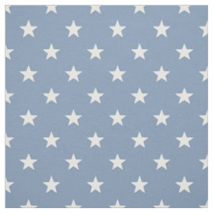 Tissu Étoiles blanches bleues moyennes (petite échelle)