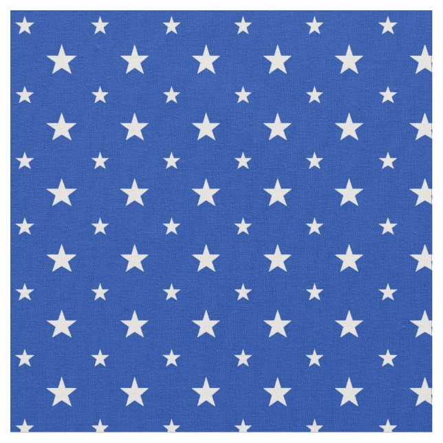 Tissu Étoiles blanches en bleu (Fermer)
