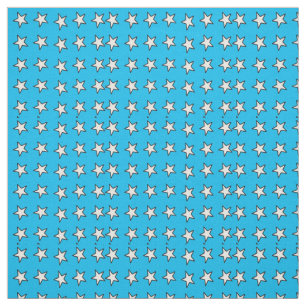 Tissu Étoiles Blanches Sur Bleu