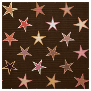 Tissu Étoiles de Twinkings modernes, Chocolat Brown et T