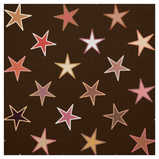 Tissu Étoiles de Twinkings modernes, Chocolat Brown et T (Échantillon)
