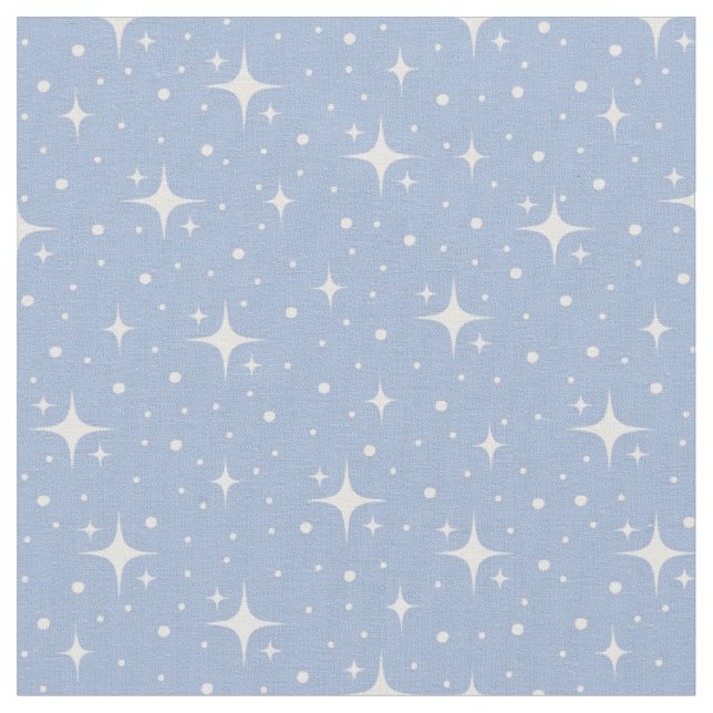 Tissu Étoiles et points sur fond bleu (Fermer)