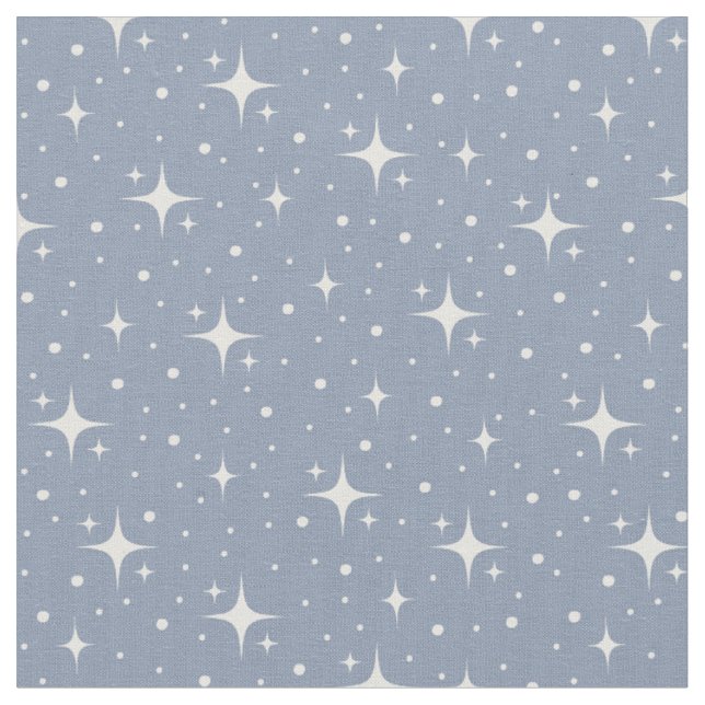 Tissu Étoiles et points sur gris bleu clair (Fermer)