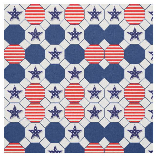 Tissu Étoiles et rayures patriotiques (Échantillon)