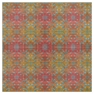 Tissu Étoiles fractales orange et jaune Futuriste Élégan