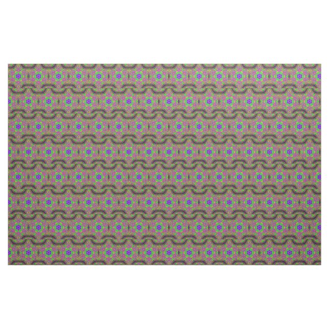Tissu étoiles pourpres bleues géométriques de vert de 6 (Yard)