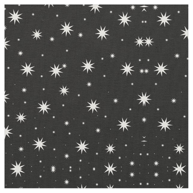Tissu Étoiles sur le noir (Fermer)