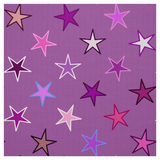 Tissu Étoiles, violette, prune et rose modernes de (Échantillon)