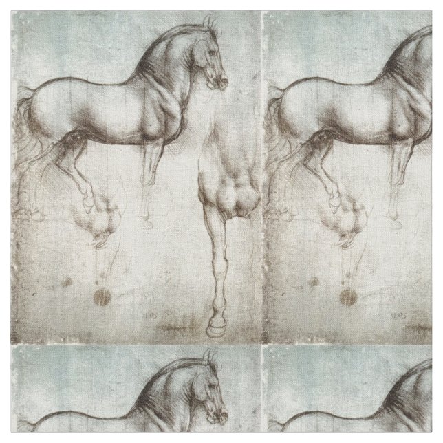 Tissu Étude des chevaux Leonardo da Vinci Circa 1490 (Fermer)