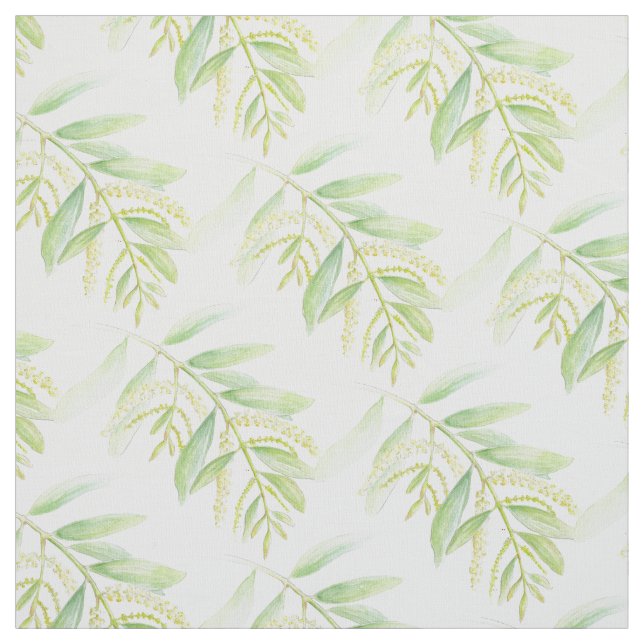 Tissu Eucalyptus feuille aquarelle art (Échantillon)