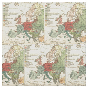 Tissu Europe Carte Pays Antique Mondiale