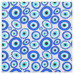 Tissu Evil oeil Méditerranée Bleu Bleu Yeux Motif