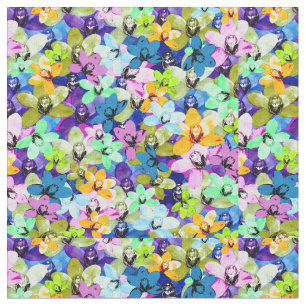 Tissu Extravagance de l'aquarelle des orchidées