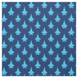 Tissu F-35 Lightning 2 chasseurs Jets Motif bleu sur la