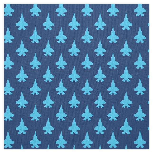 Tissu F-35 Lightning 2 chasseurs Jets Motif bleu sur la  (Échantillon)