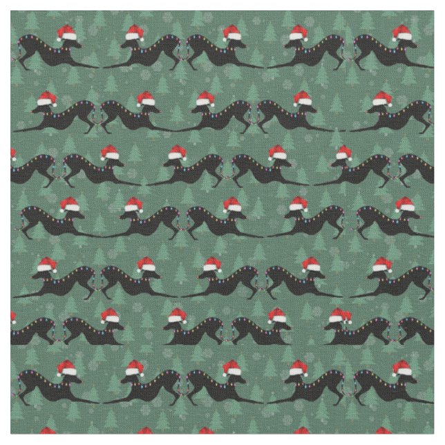 Tissu Fabic de Noël italien Greyhound (Fermer)