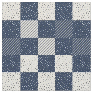 Tissu Fabric - Buffalo fou Check in Blue and Cream