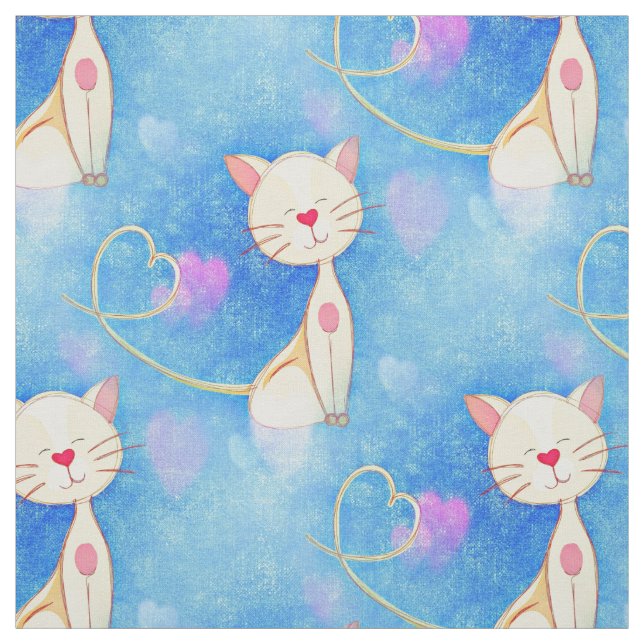 Tissu Fabric de chats de rêve (Échantillon)