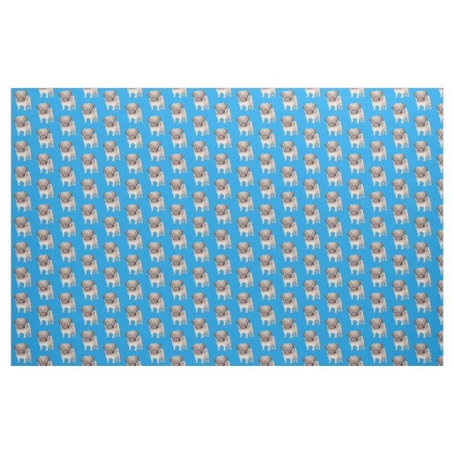 Tissu Fabric de chiot de Carlin adorable (Yard)
