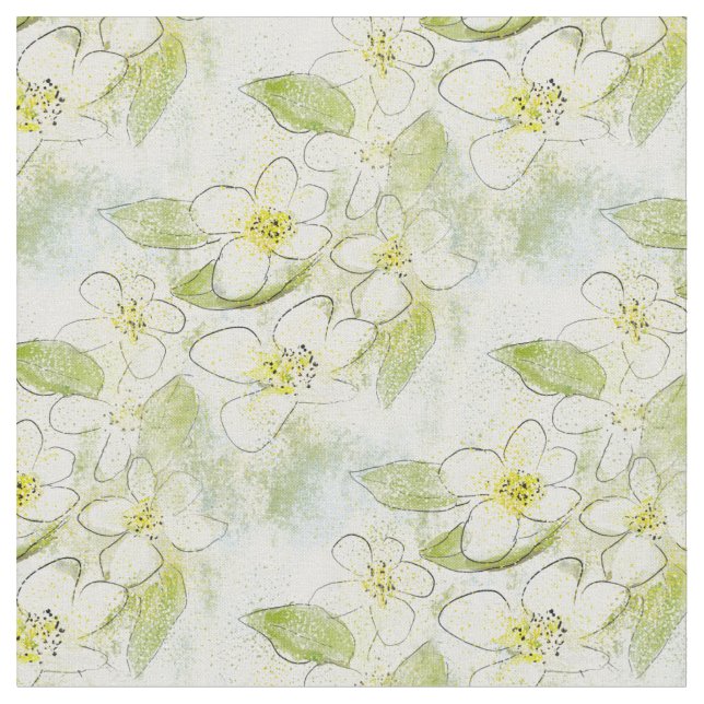 Tissu Fabric de fleurs d'Apple (Fermer)