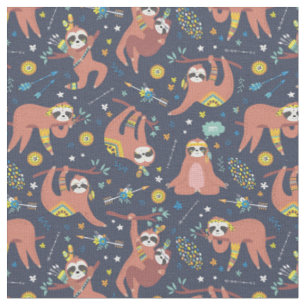 Tissu Fabric de Motif Sloth