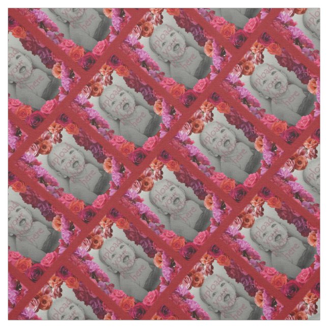 Tissu Fabric rose Fabric Rose Frame Fabric Photo Fabric  (Échantillon)