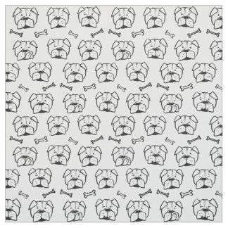 Tissu Fabric with an english bulldog pattern