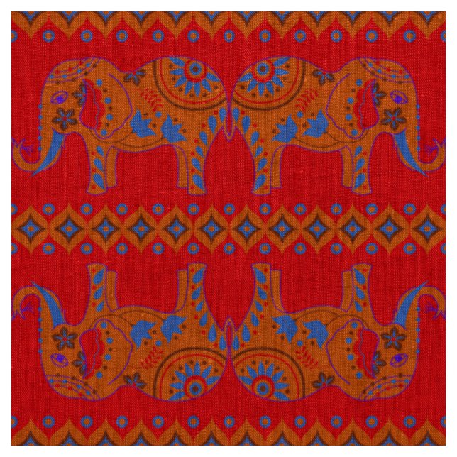 Tissu Fabricants - Linge naturel - Eléphants (Échantillon)