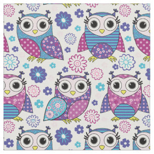 Tissu Fâcheux Retro Owls Fabric