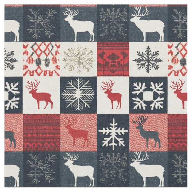 Tissu Fair Isle Patchwork | Reindeer (Fermer)