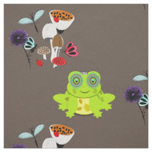 Tissu Fairytale Whimsy Frog Jardin naturel