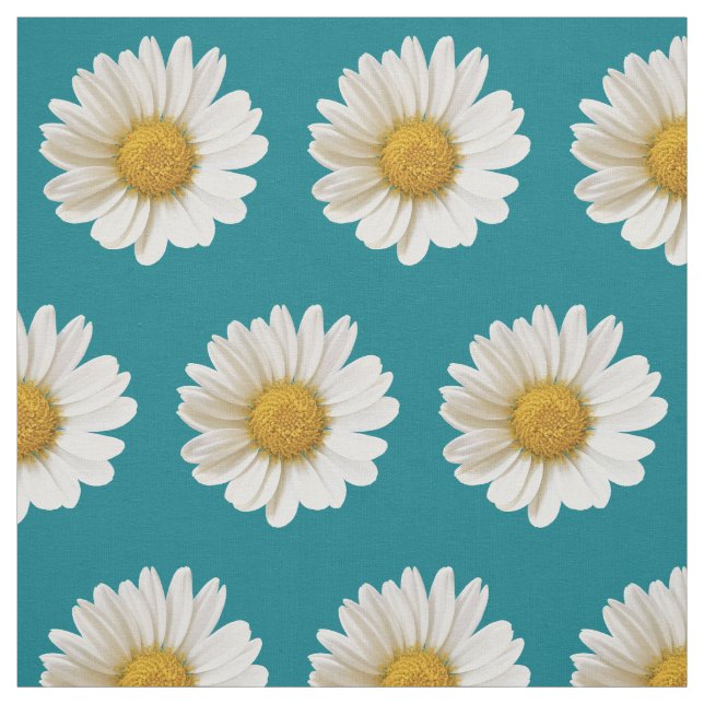 Tissu Faisceaux blancs sur floral turquoise foncé (Échantillon)
