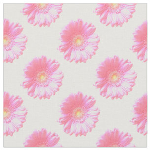 Tissu Faisée de gerbera rose pâle