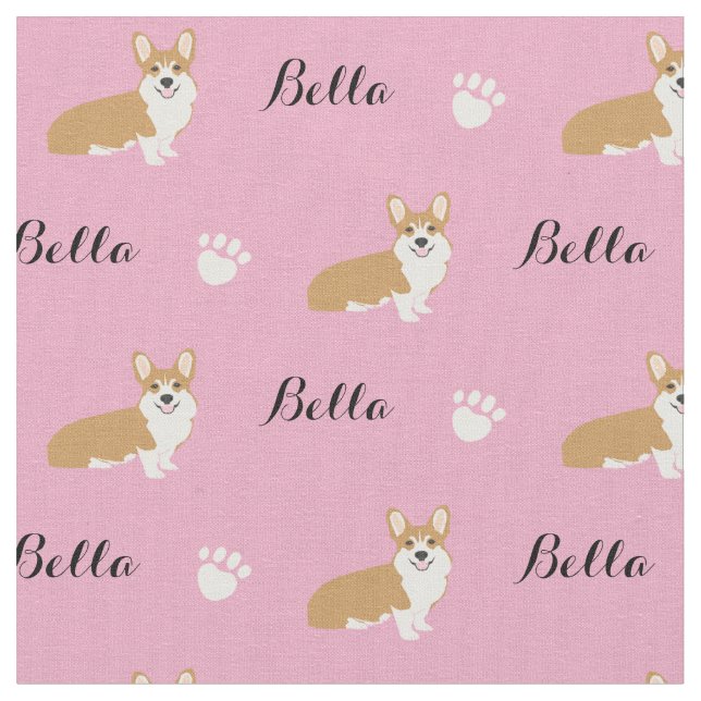 Tissu fait sur commande de corgi de nom de chien (Fermer)