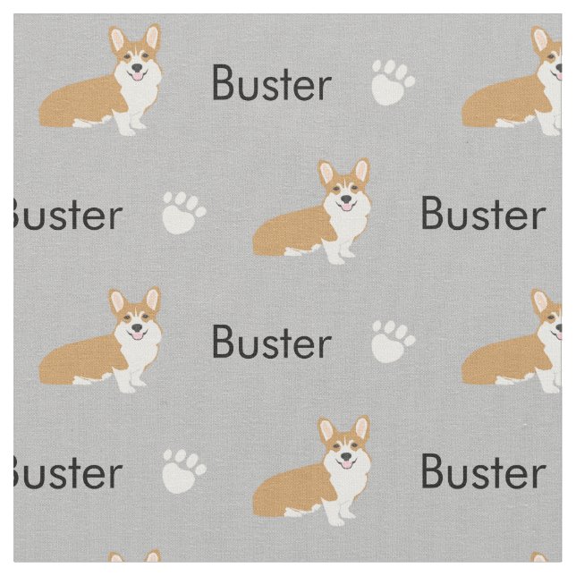 Tissu fait sur commande de nom de chien - le corgi (Fermer)