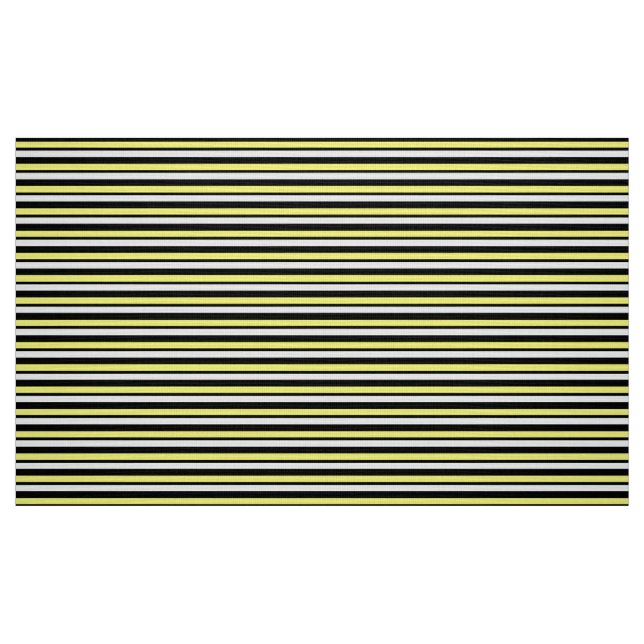 Tissu fait sur commande jaune et noir rayé (Fat Quarter)