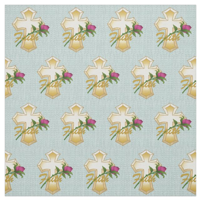 Tissu Faith Christian Cross Fabric (Échantillon)