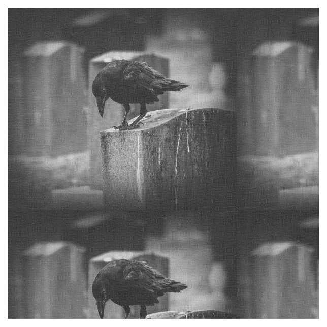 Tissu Falln Cemetery Crow (Fermer)