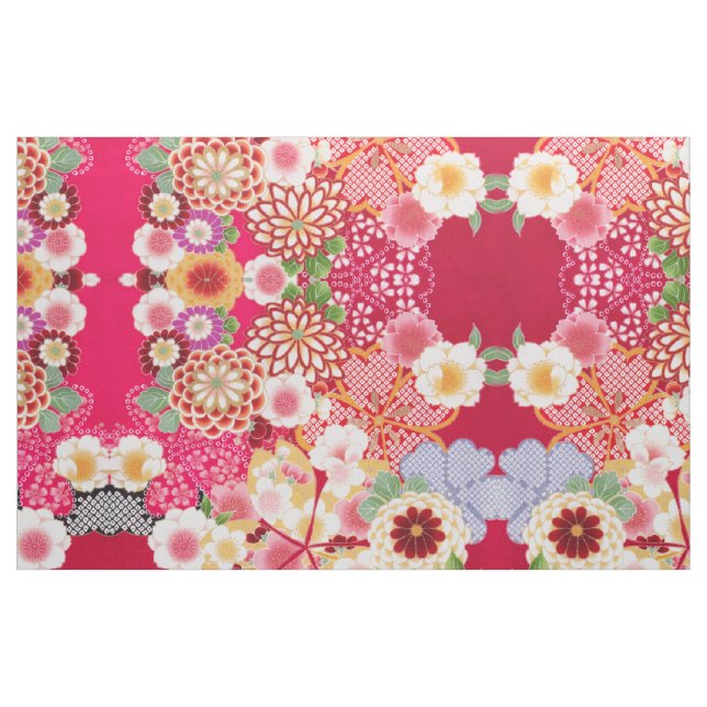 Tissu Falln Red Floral Burn (Fat Quarter)