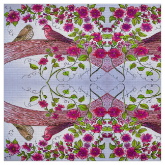Tissu Famille Pinson Rose
