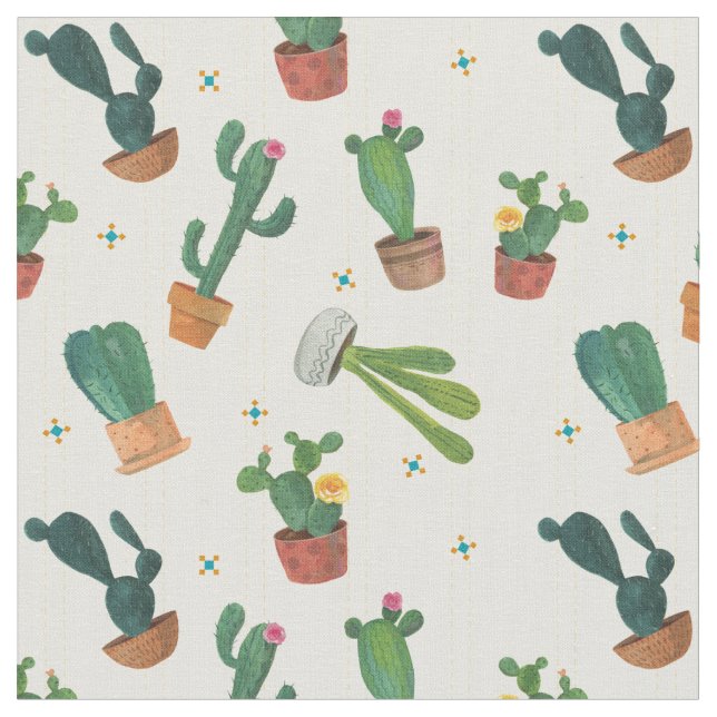 Tissu fantaisie d'impression de lancer de cactus (Fermer)