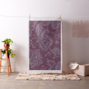 Tissu Fard à joues floral vintage de prune de brocard