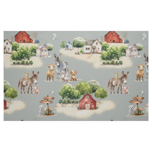 Tissu Farm Land Large Image Pattern (Fat Quarter)