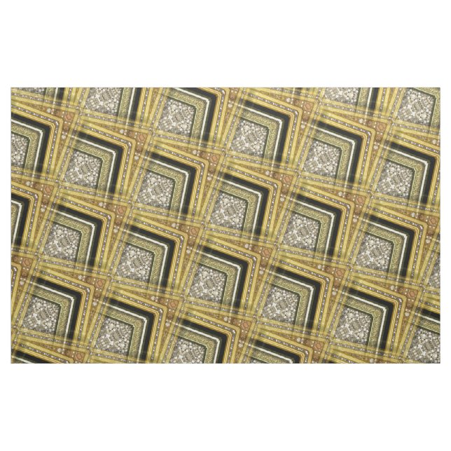Tissu fascinant de motif de noir d'or d'art déco (Fat Quarter)