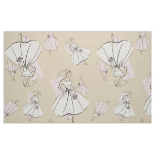 Tissu Fashion Bride Neutral Group Multi grand motif