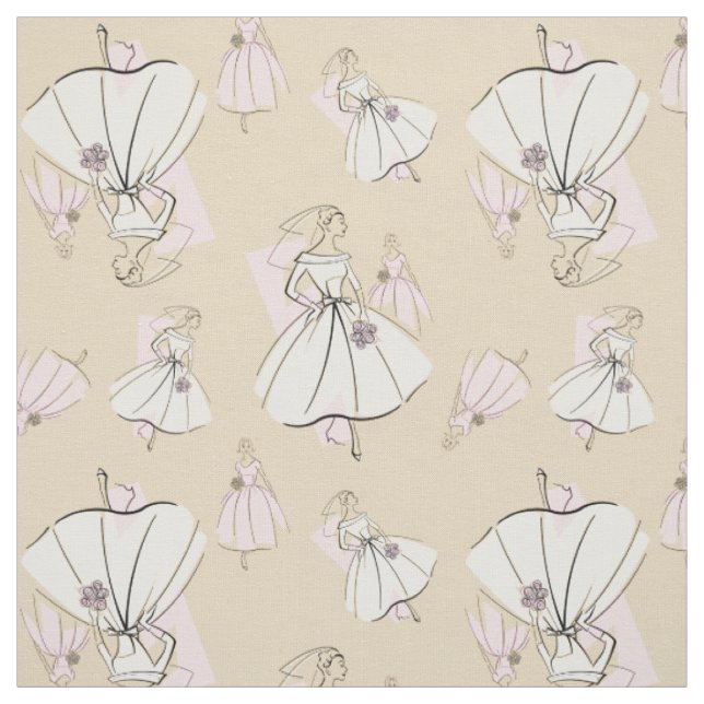 Tissu Fashion Bride Neutral Group Multi petit motif (Échantillon)