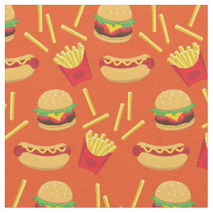 Tissu Fast Food Junk Burger Fries Hot Dog