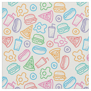 Tissu Fast food pattern